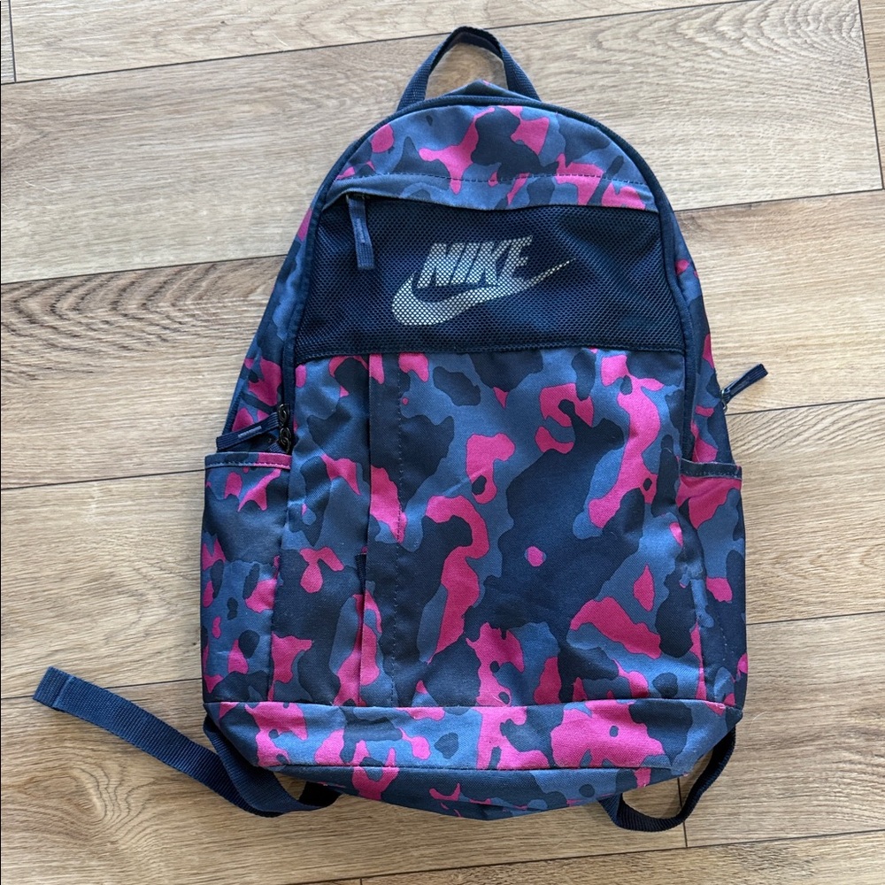 Nike Blue and Pink Camouflage Backpack